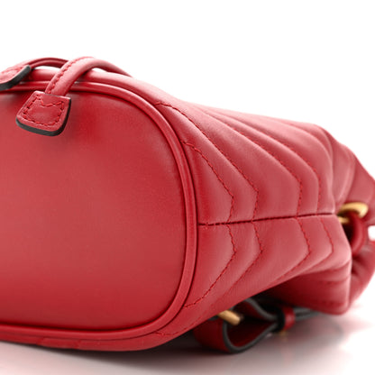 Gucci Calfskin Matelasse GG Marmont Flap Backpack Hibiscus Red 10 of 10