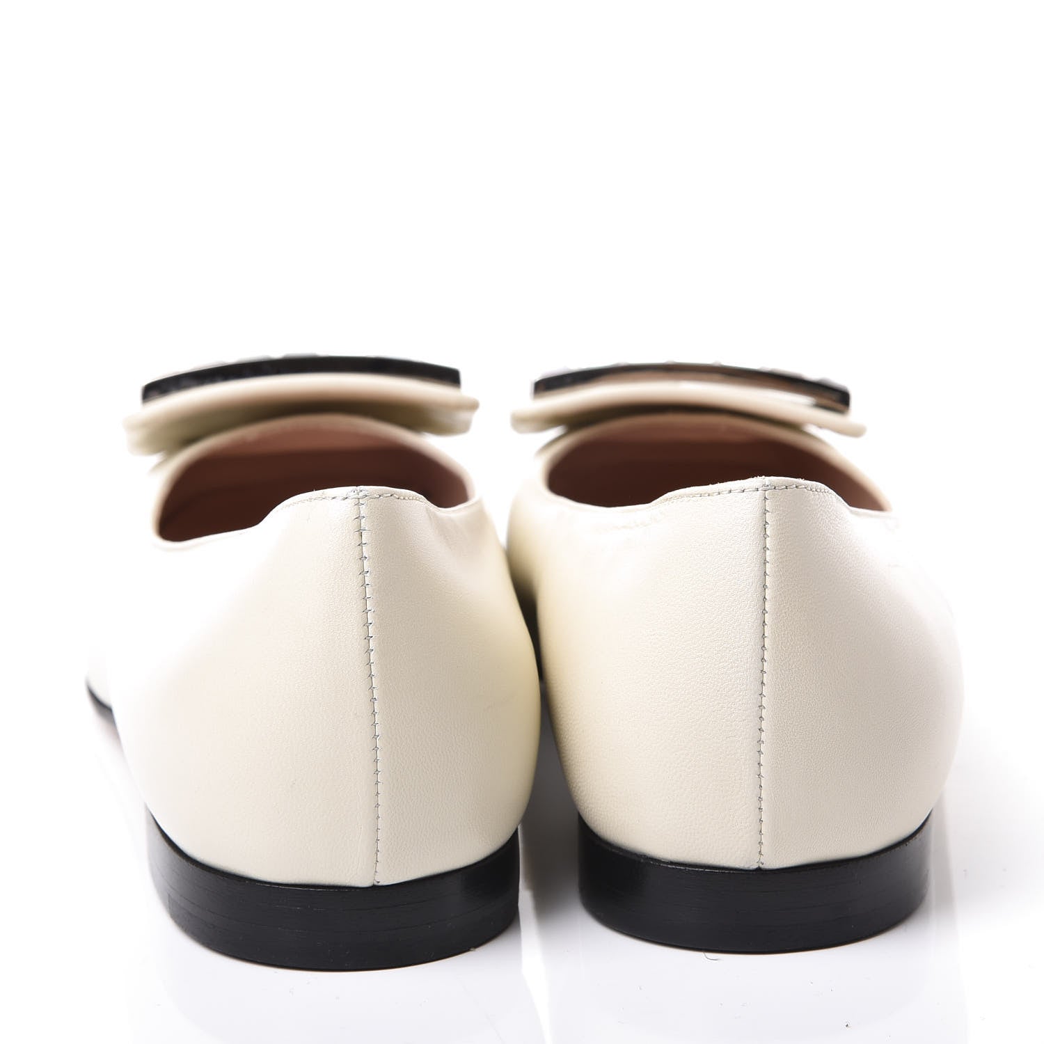 Gucci Malaga Kid Crystal Square G Madelyn Ballet Flats 36 Vintage White 7 of 9