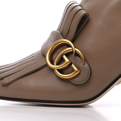 Gucci Malaga Kid GG Marmont Fringe 75mm Ankle Boots 37.5 Mud 15 of 19