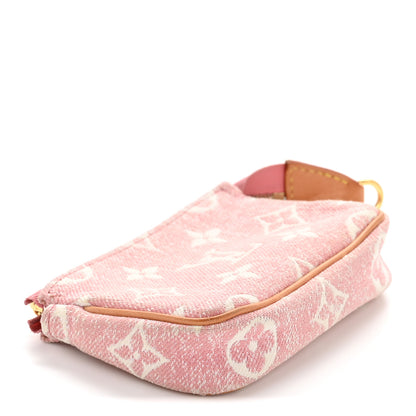 Louis Vuitton Denim Jacquard Monogram Micro Pochette Accessories Rose 4 of 8
