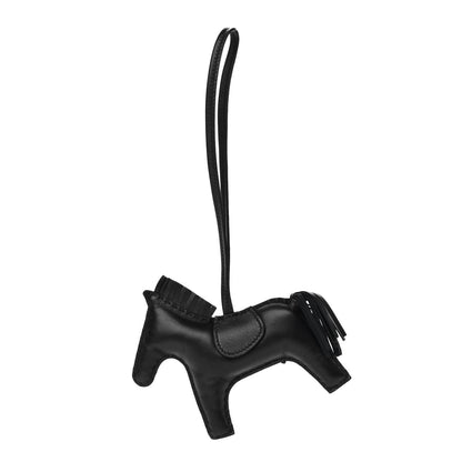 Hermes Milo Lambskin Grigri Rodeo Horse Bag Charm MM So Black 1 of 5