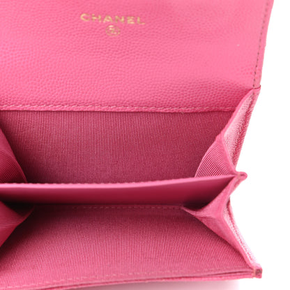 Chanel Caviar Quilted Flap Card Holder Wallet Pink 4 of 4