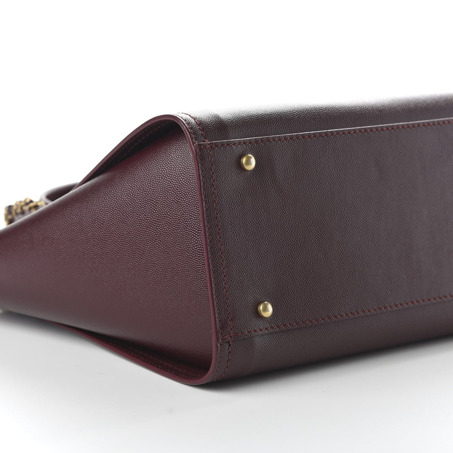 Caviar Medium Studded Deauville Tote Burgundy
