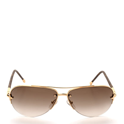 Louis Vuitton Monogram Petite Viola Pilote Aviator Sunglasses Z0571U Brown 2 of 7