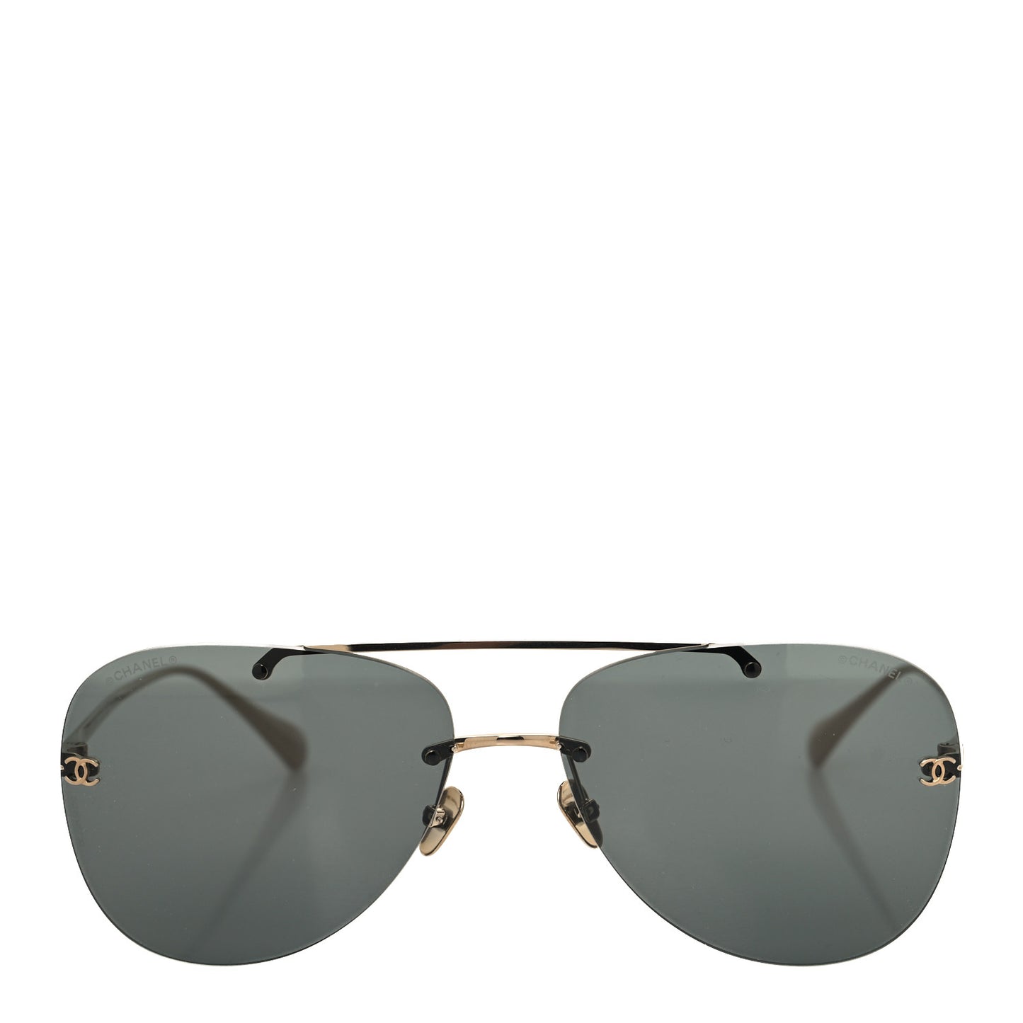 Titanium CC Pilot Aviator Sunglasses 4285-T Black Gold