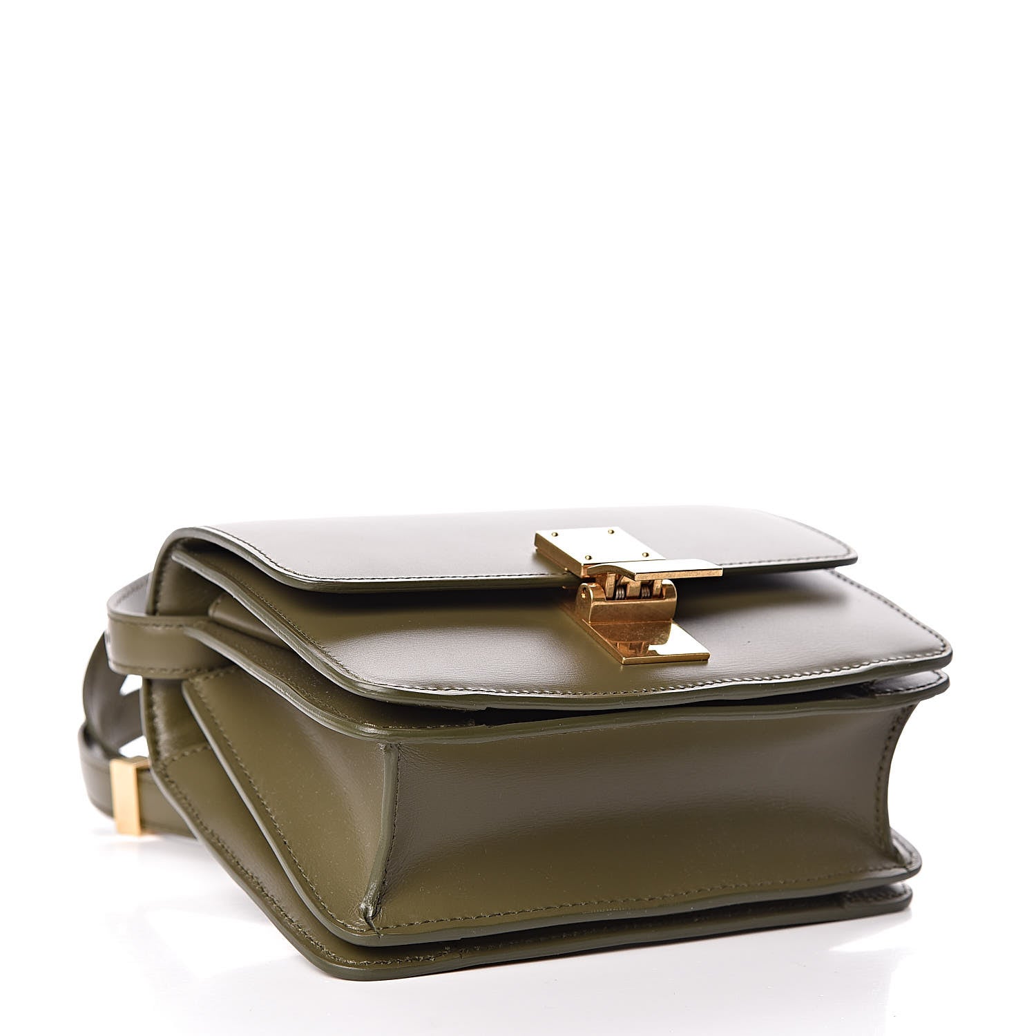 Celine Box Calfskin Small Classic Box Flap Bag Army Green 4 of 10
