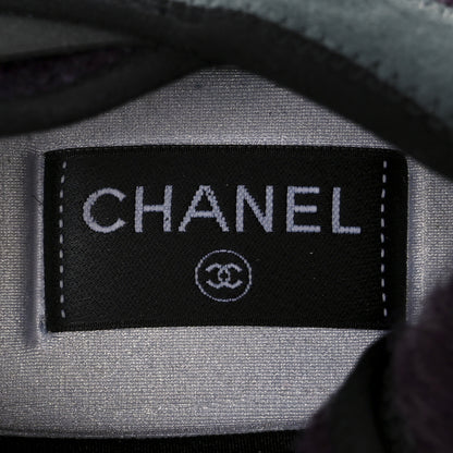 Chanel Fabric Suede Calfskin CC Sneakers 41 Blue Black Purple 8 of 9