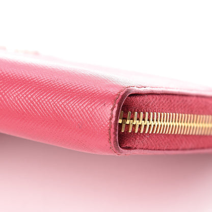 Prada Saffiano Zip Around Wallet Peonia 12 of 19