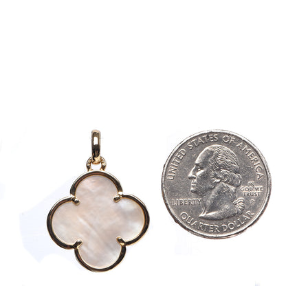 Van Cleef & Arpels 18K Yellow Gold Mother of Pearl Magic Alhambra Pendant 2 of 4