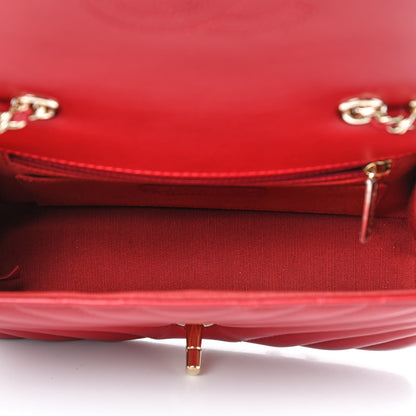 Chanel Calfskin Chevron Quilted Mini Statement Flap Red 5 of 9