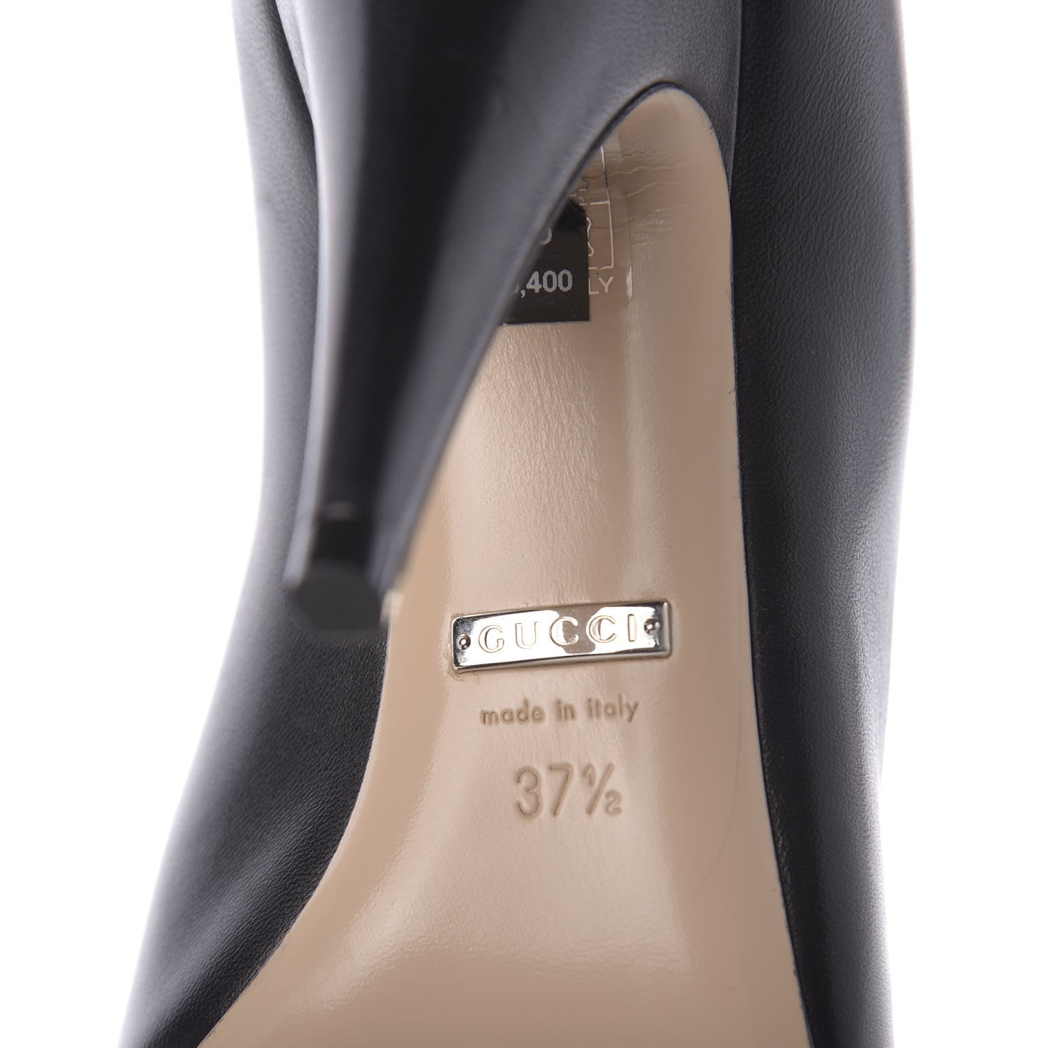 Gucci Nappa Bow High Heel Pumps 37.5 Black 7 of 9