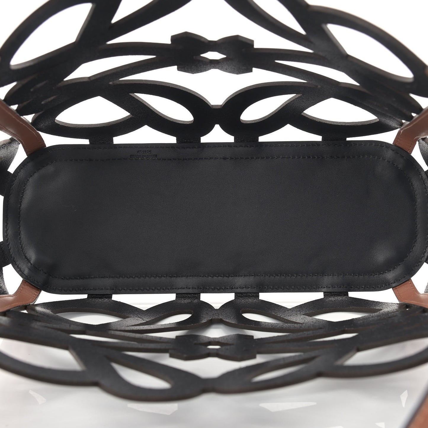 Smooth Calfskin Small Anagram Cutout Tote Black