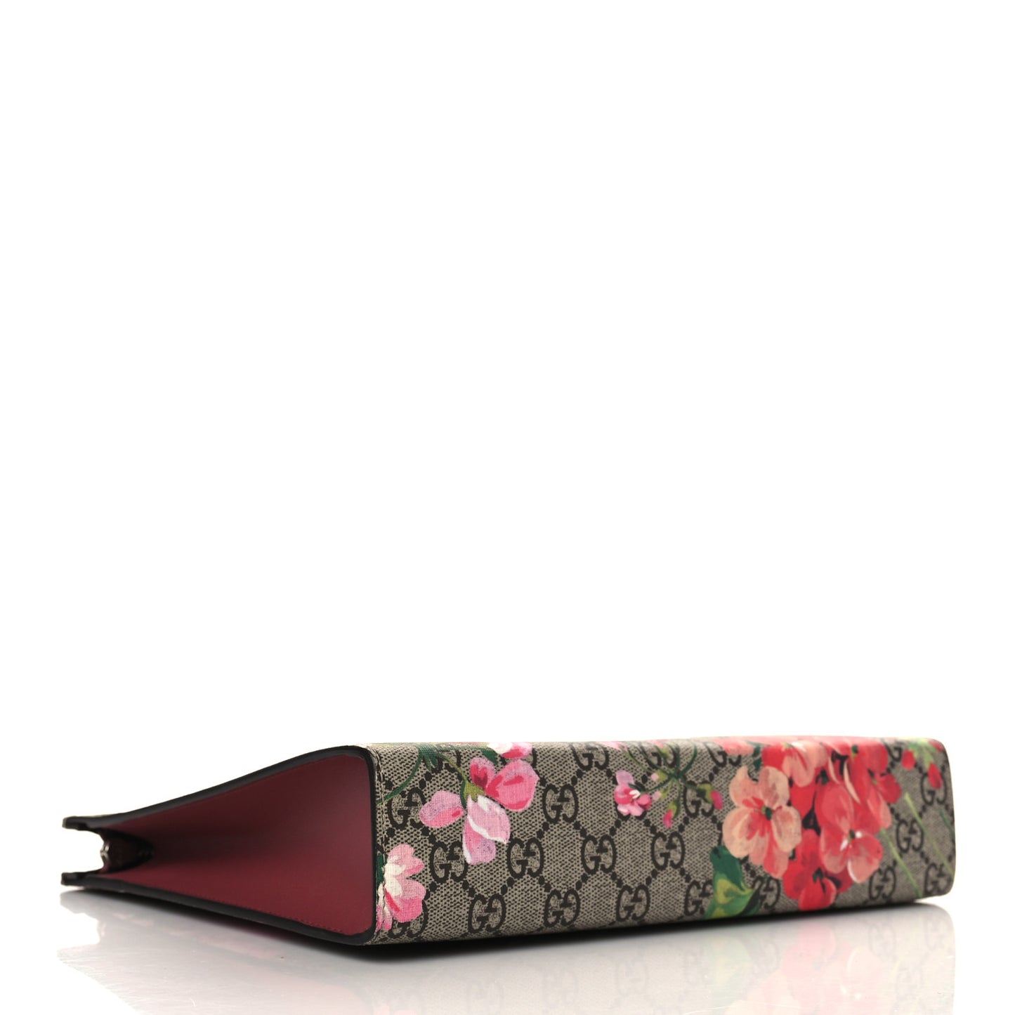 GG Supreme Monogram Blooms Large Cosmetic Case Beige Multicolor Dry Rose