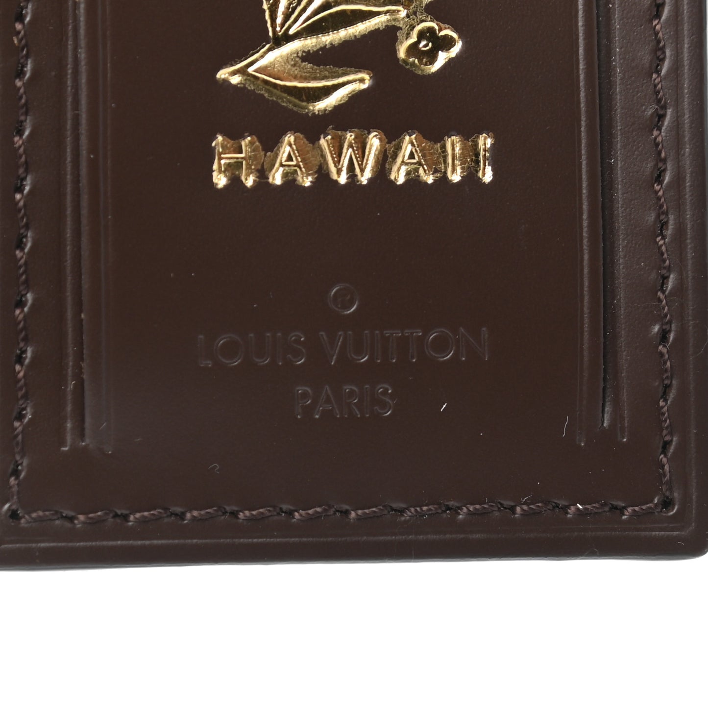 Calfskin Hawaii Luggage Tag Ebene
