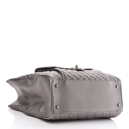 Chanel Metallic Grained Calfskin Quilted Large Casual Pocket Tote Silver 4 of 18