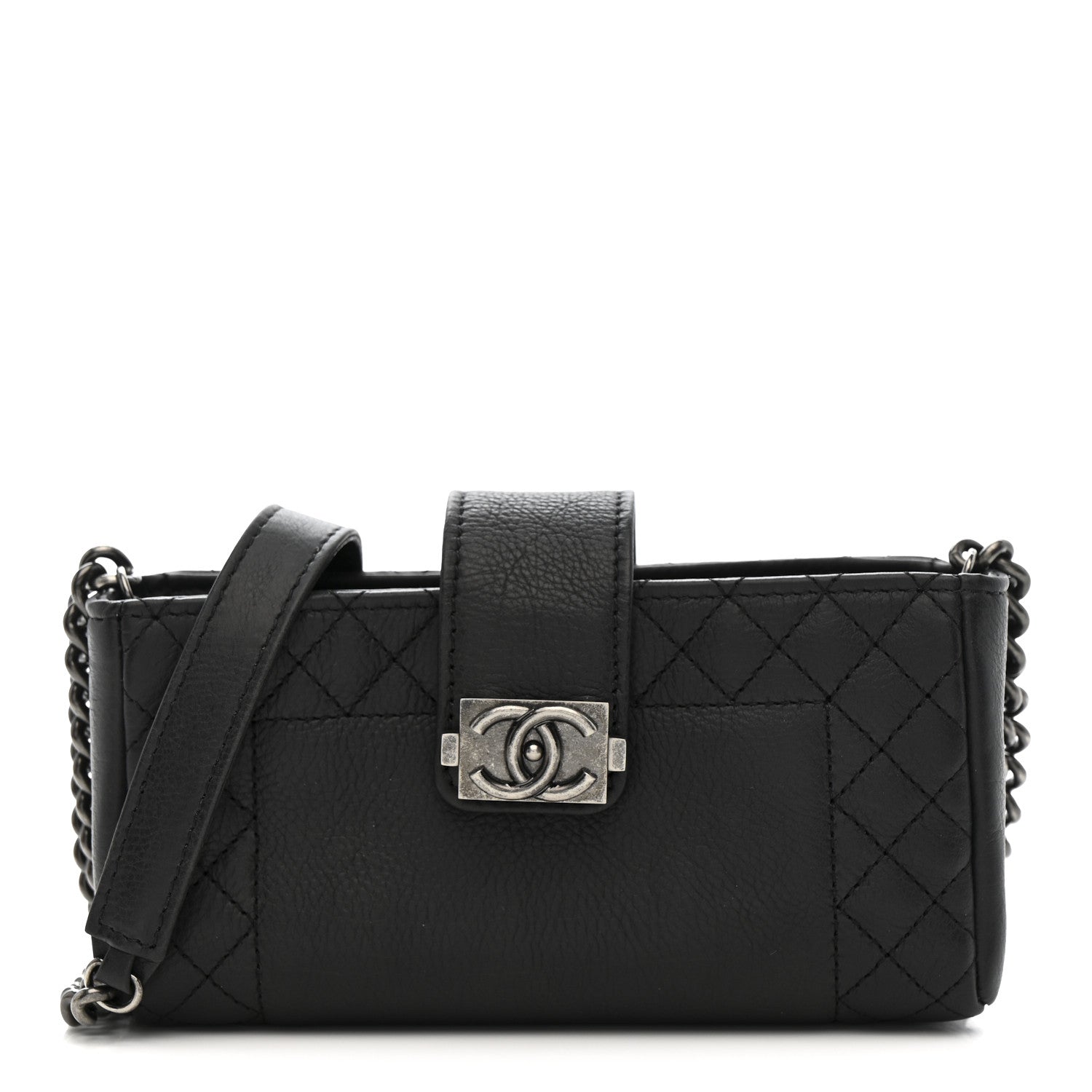 Chanel Calfskin Boy Reverso Mini Pochette Black 1 of 12