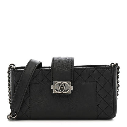 Chanel Calfskin Boy Reverso Mini Pochette Black 1 of 12