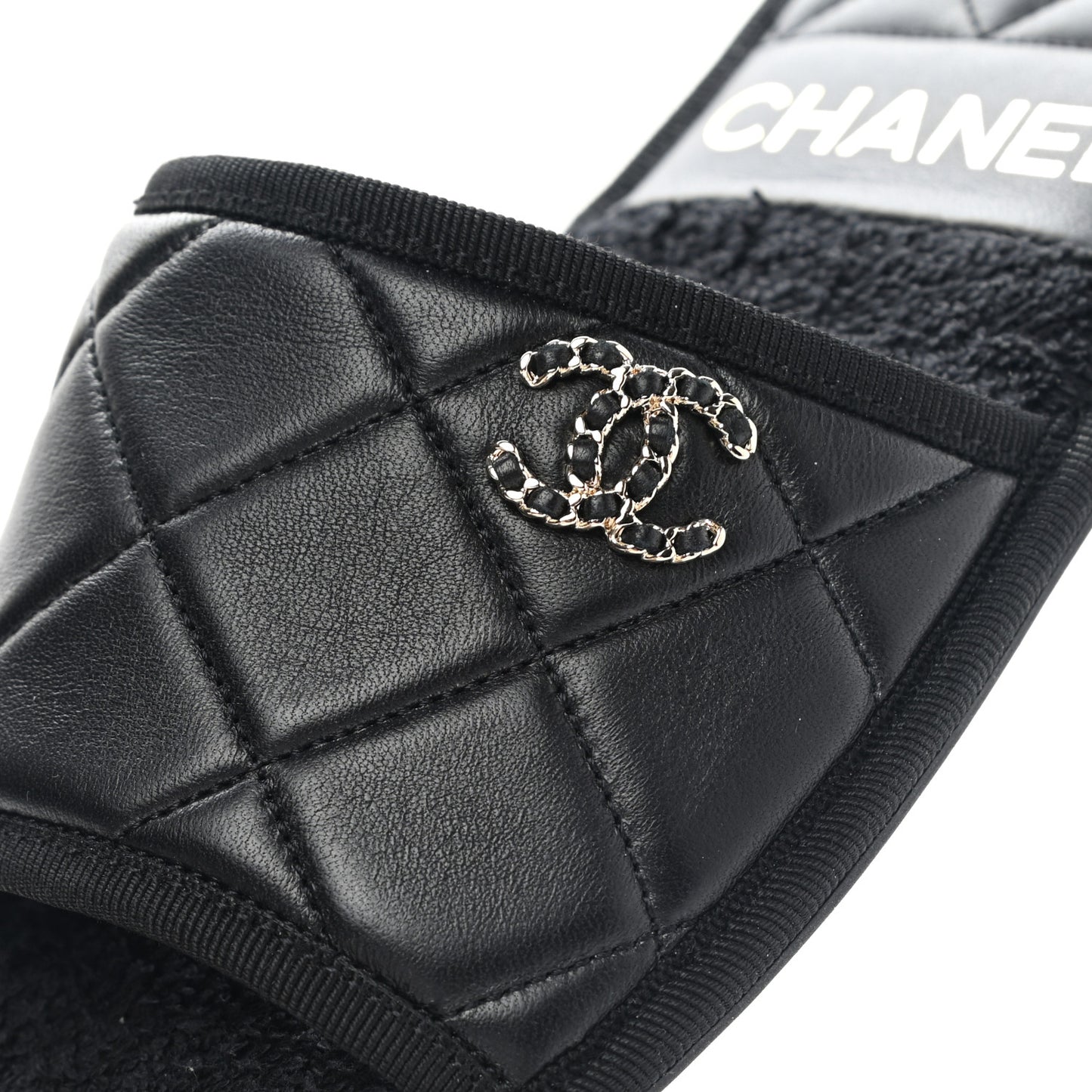 Lambskin CC Flat Mules S Black