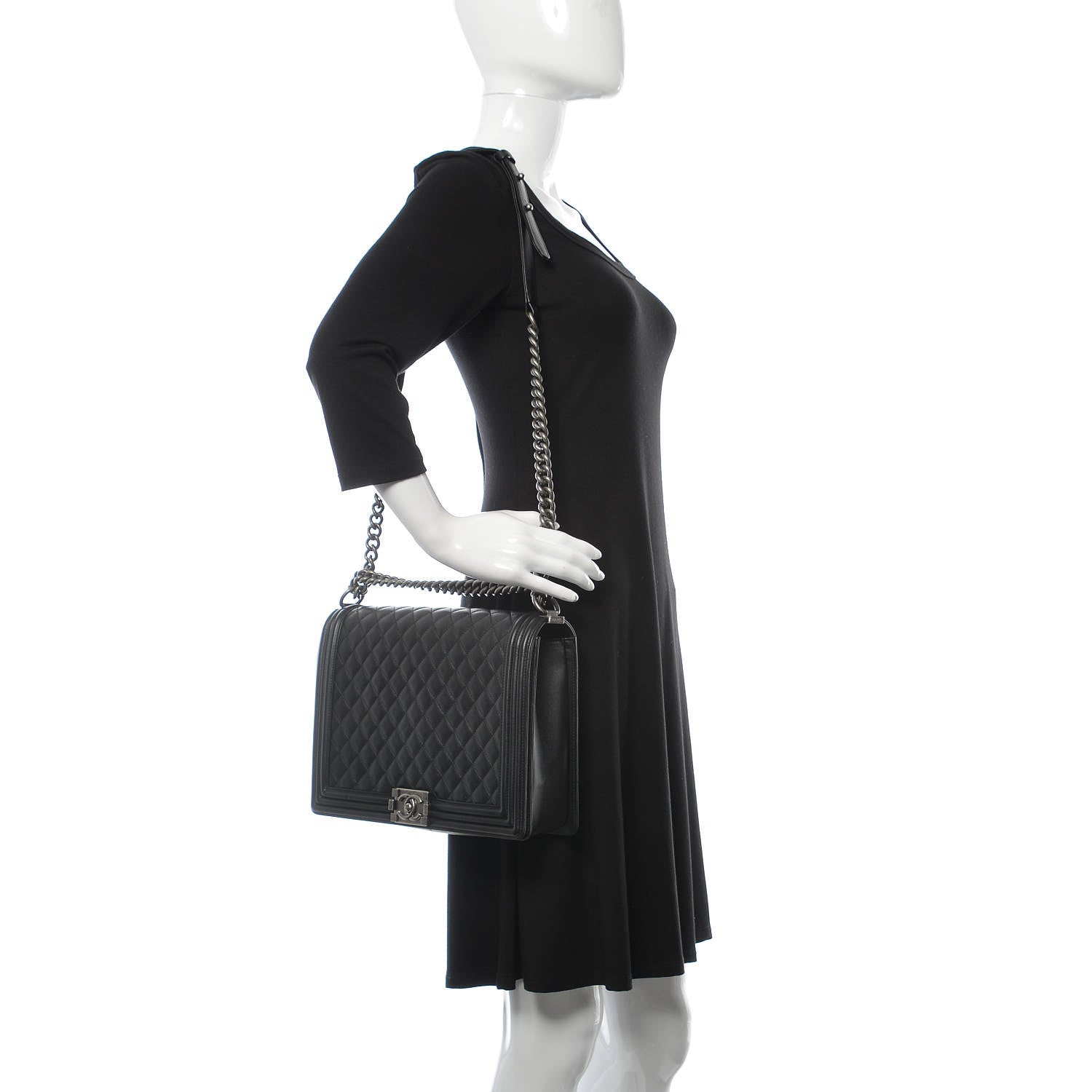 Chanel Calfskin Quilted Large Boy Flap Black 2 of 11