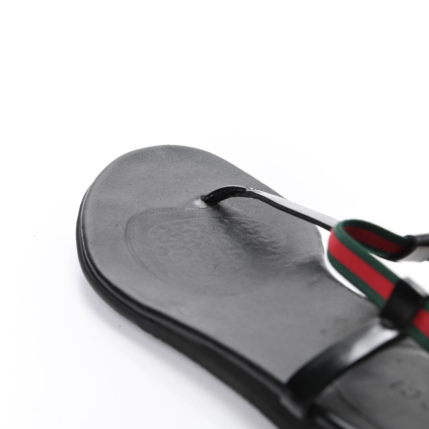 Gucci Nappa Web Wimbledon Thong Sandals 36.5 Black 8 of 9