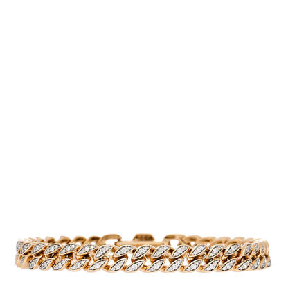David Yurman 18K Rose Gold Cognac Diamond 6mm Curb Chain Bracelet 1 of 3