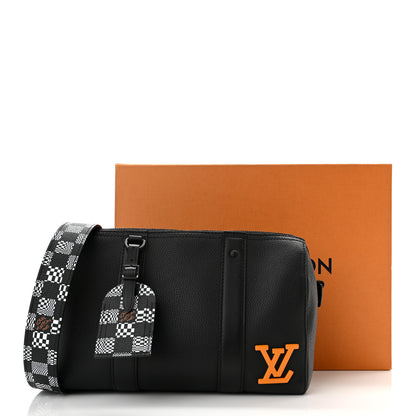 Louis Vuitton Calfskin Damier Distorted City Keepall Black 9 of 9