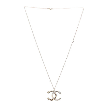 Chanel Baguette Crystal Quilted CC Pendant Necklace Gold 3 of 6