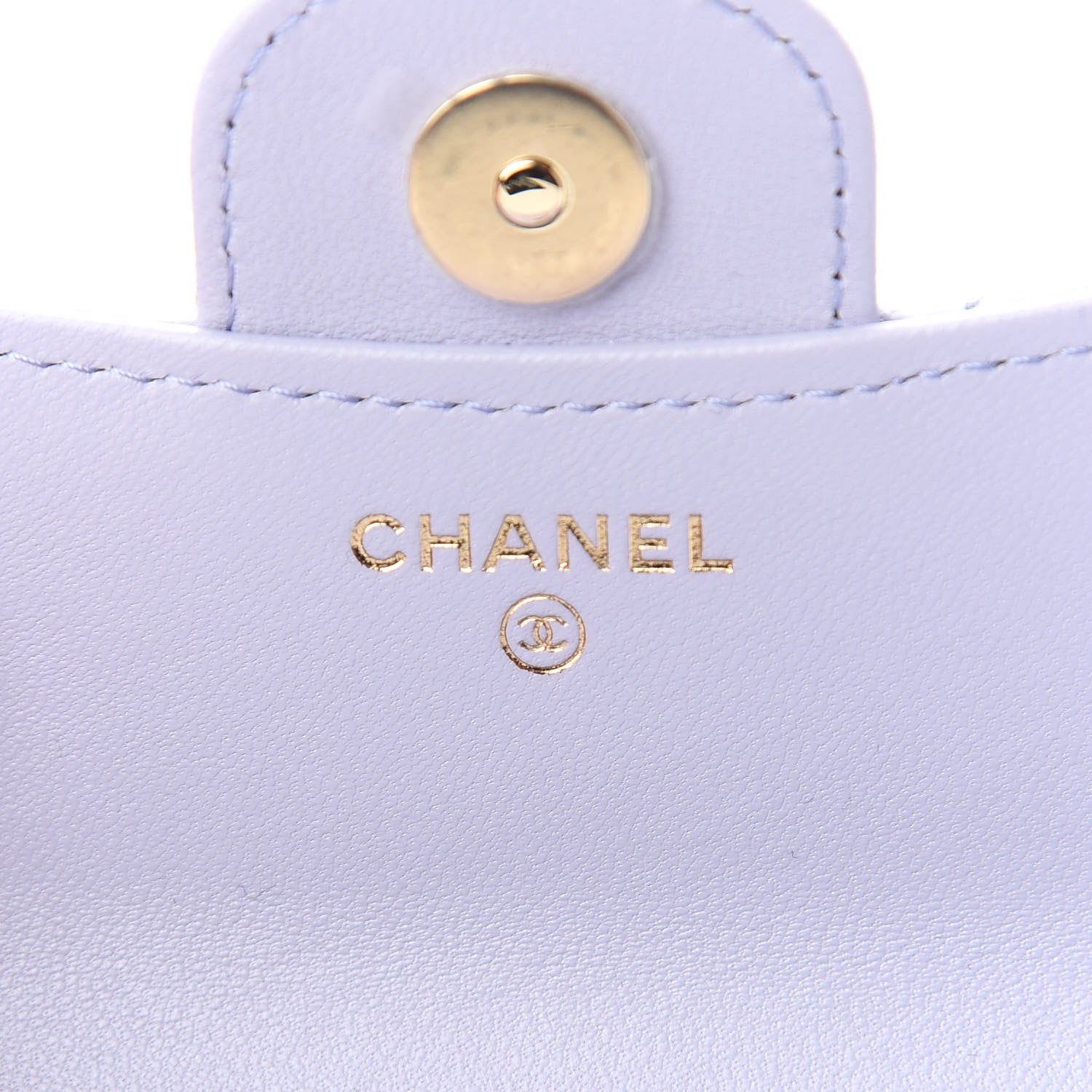 Chanel Lambskin Quilted Top Handle Flap Coin Purse With Chain Light Purple 6 of 10