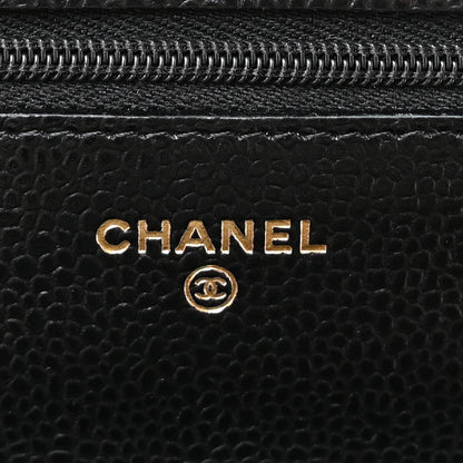 Chanel Caviar Quilted CC Turnlock Wallet On Chain WOC Black 6 of 12