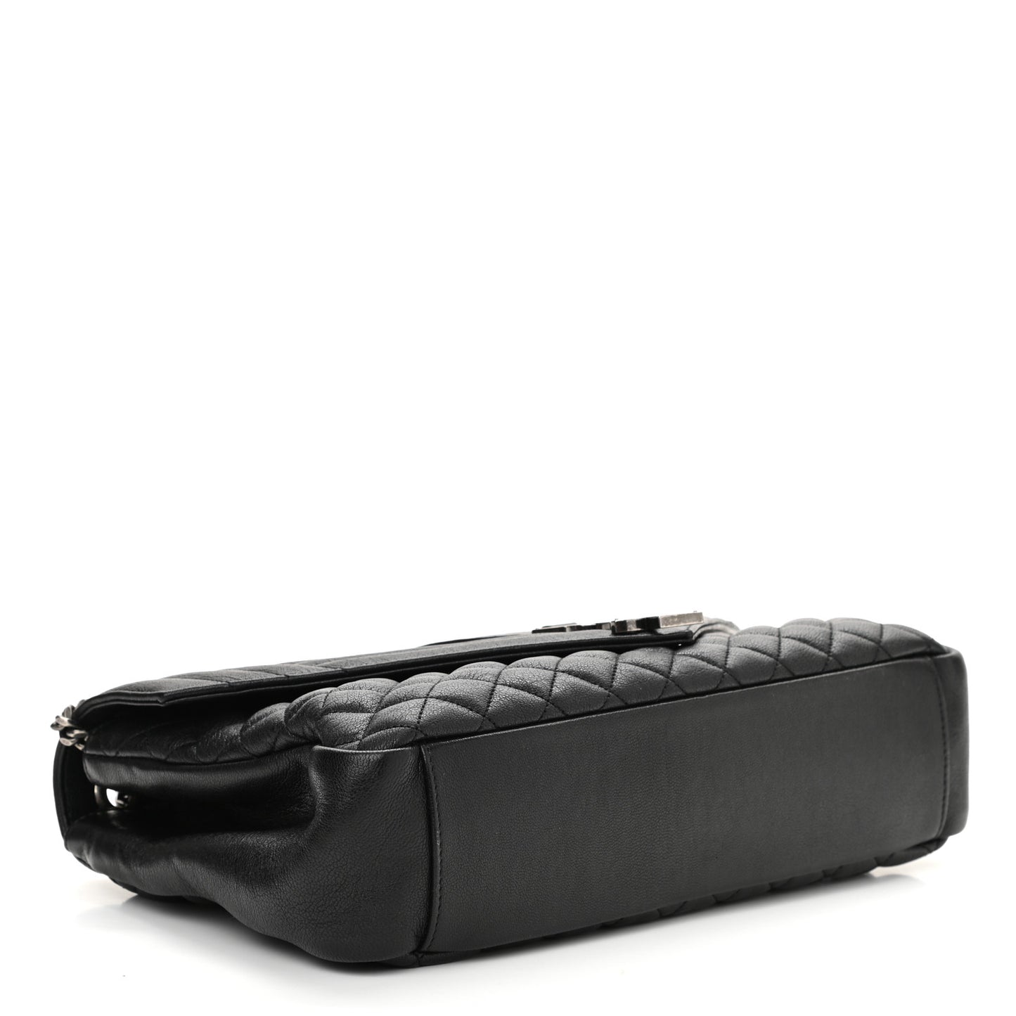 Calfskin Mixed Matelasse Triquilt Large Monogram Satchel Black