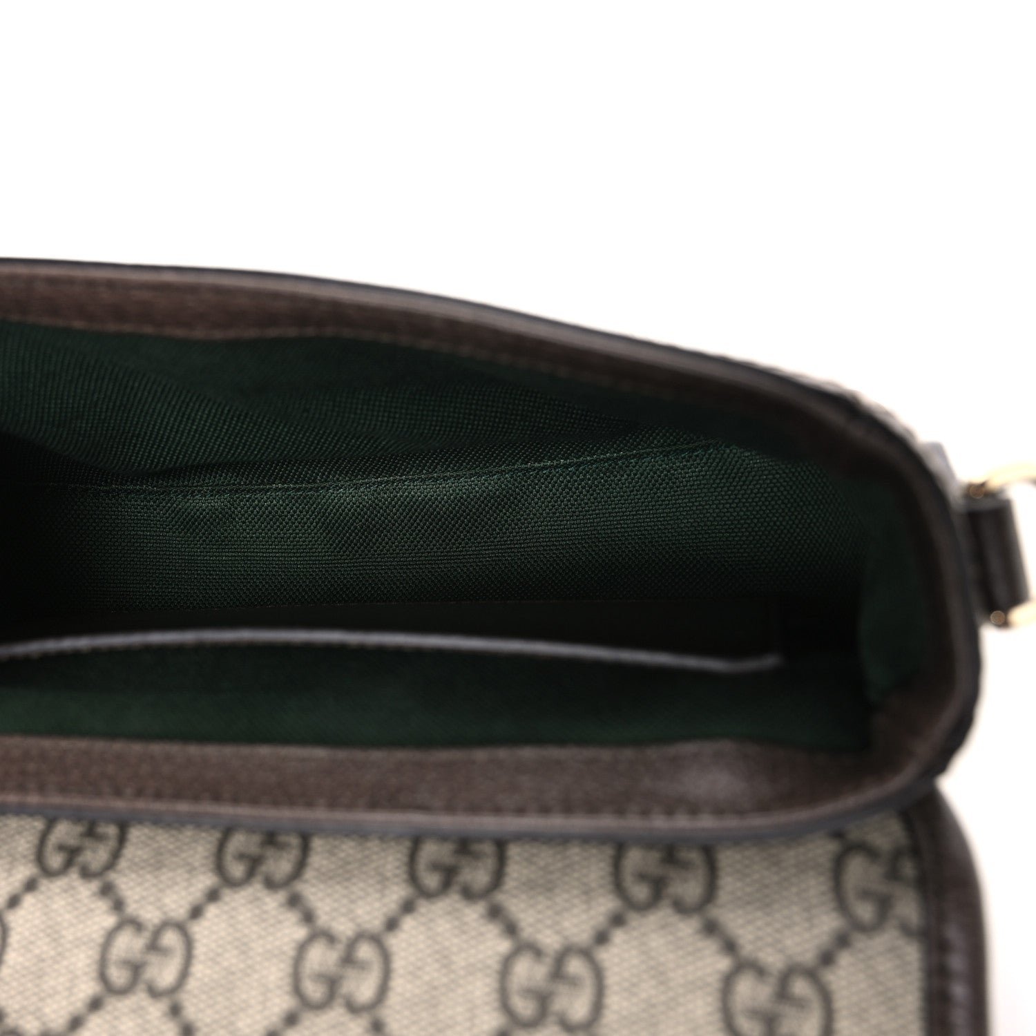 Gucci GG Supreme Monogram Textured Dollar Calfskin Small Ophidia Top Handle Shoulder Bag Beige Brown 5 of 11