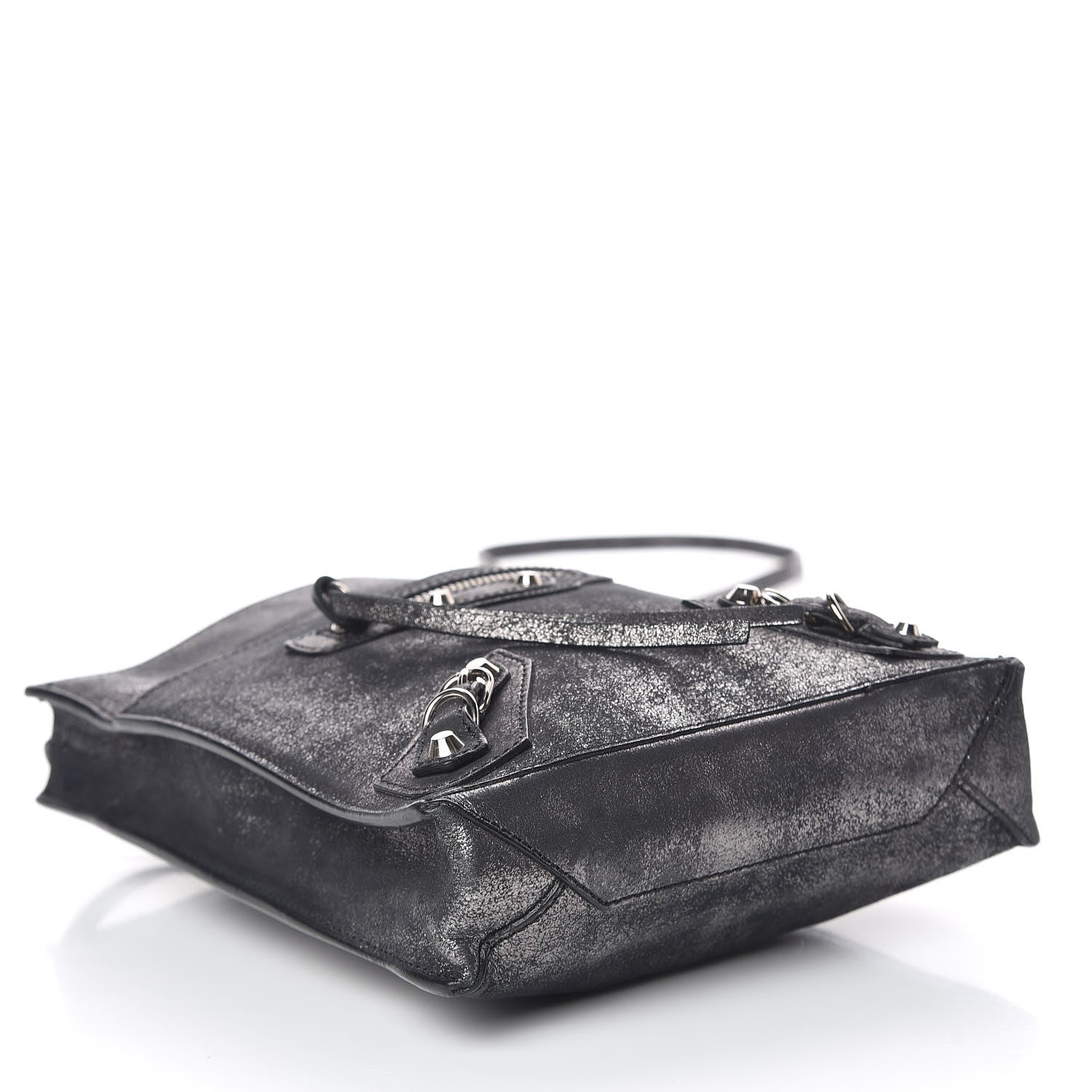 Balenciaga Metallic Calfskin Milkyway Papier Crossbody Bag Black 4 of 15