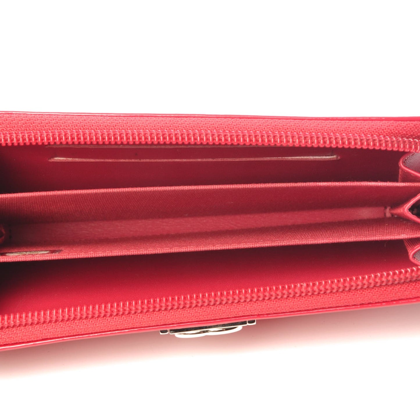 Patent Quilted Small Boy Zip Around Wallet Dark Pink