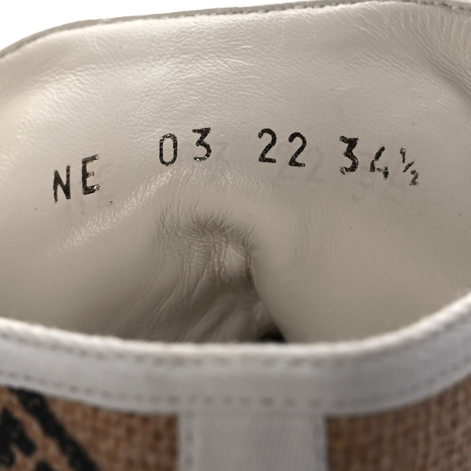 Christian Dior Jute Canvas Embroidered Motif High Top Sneakers 34.5 Beige 8 of 8