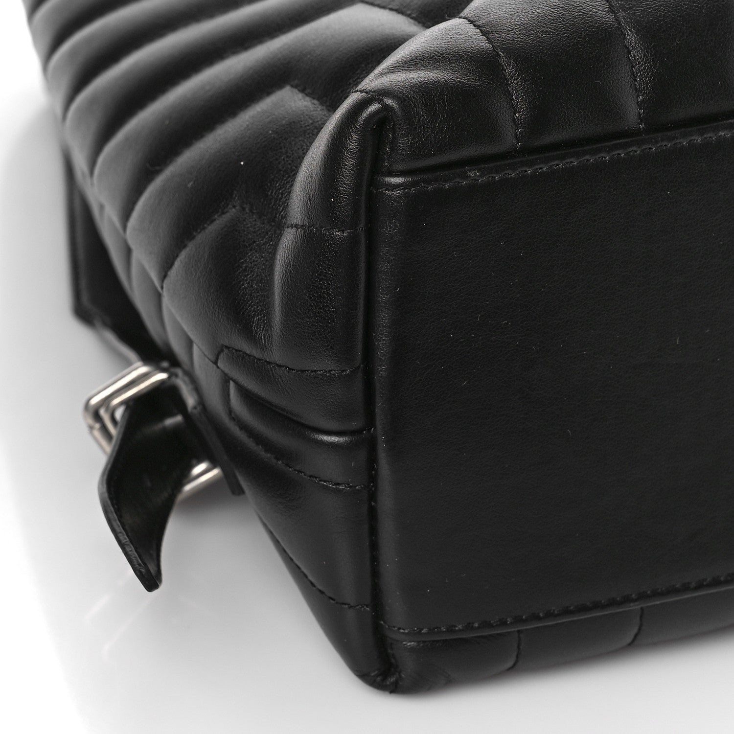 Saint Laurent Calfskin Y Quilted Monogram Medium Loulou Backpack Black 6 of 7