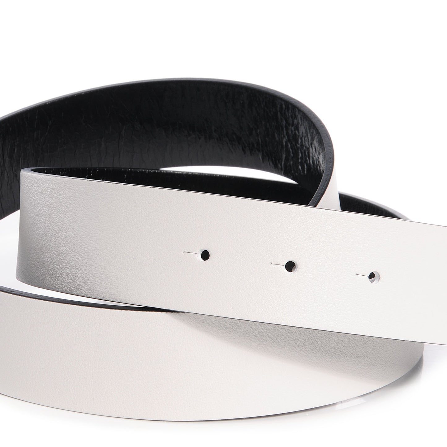 Reversible Leather CC Logo Belt 85 White Black