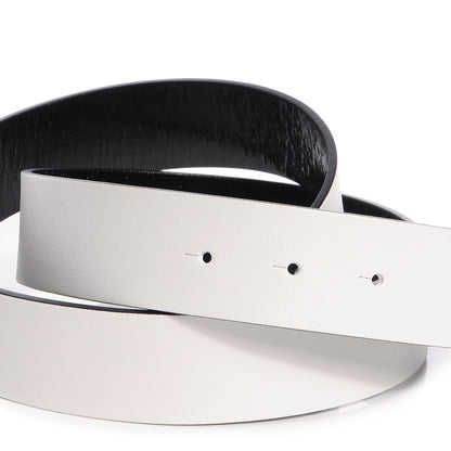 Chanel Reversible Leather CC Logo Belt 85 White Black 3 of 6