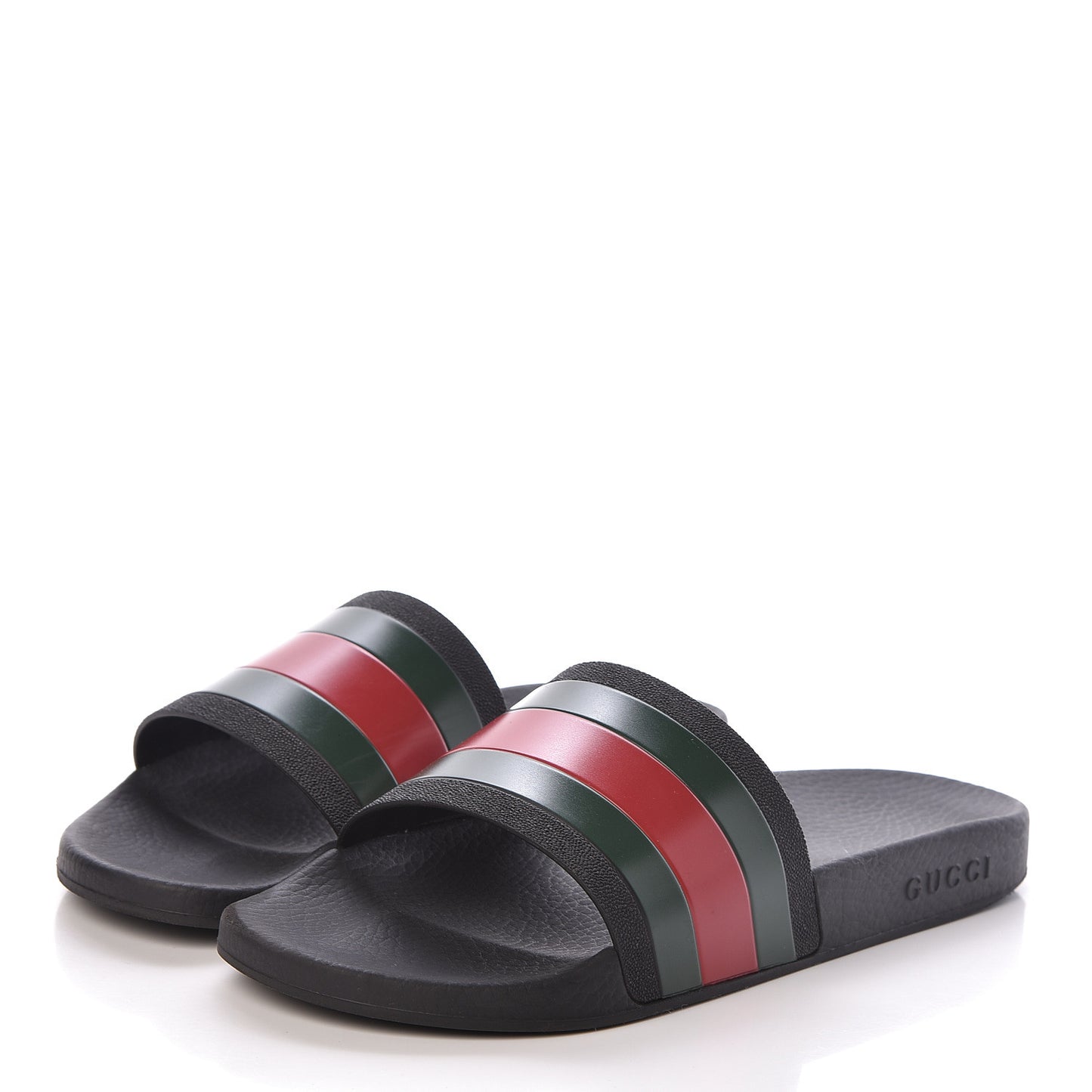 Rubber Web Mens Pool Slide Sandals 9 Black Green Red