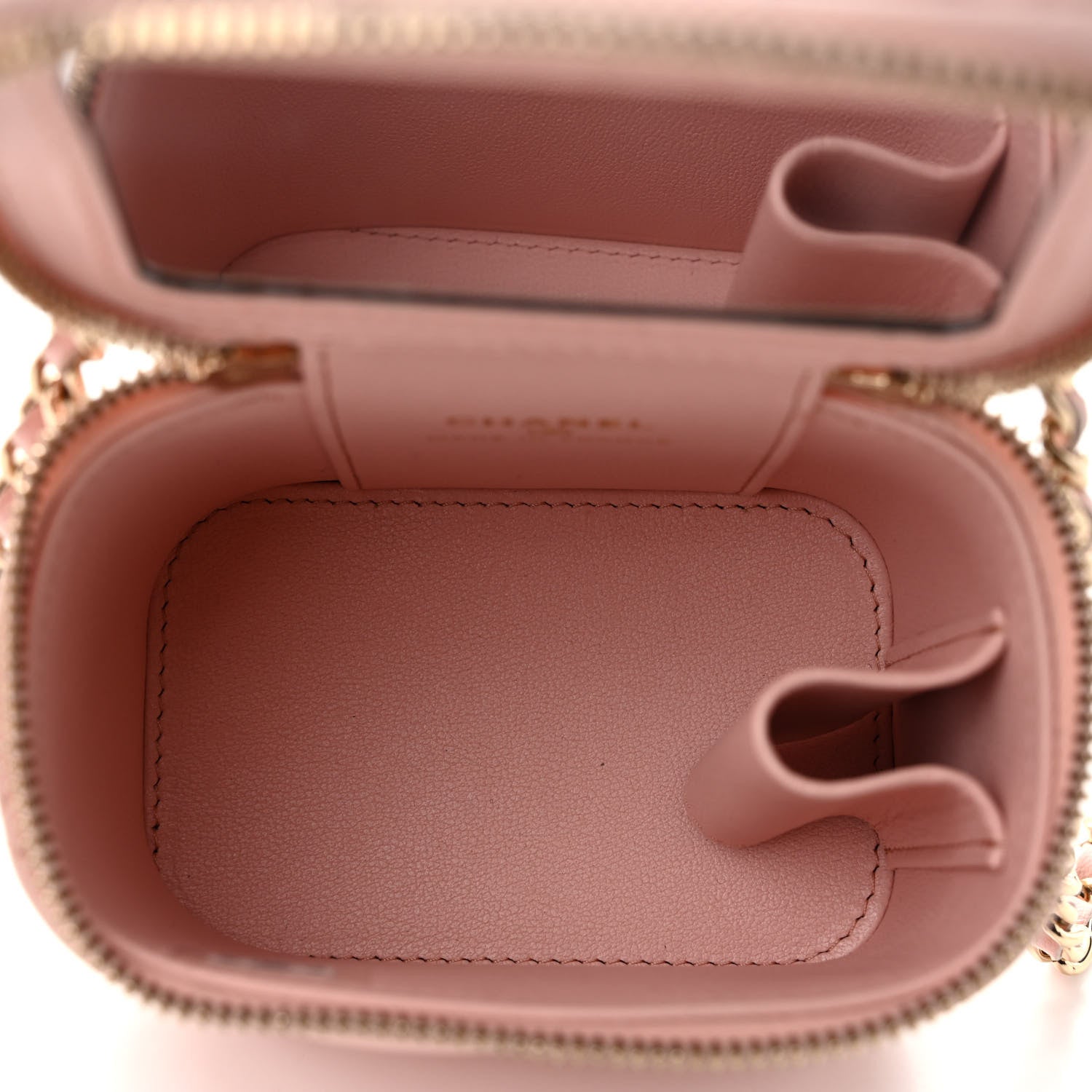 Chanel Lambskin Quilted Mini Top Handle Vanity Case With Chain Light Pink 5 of 12