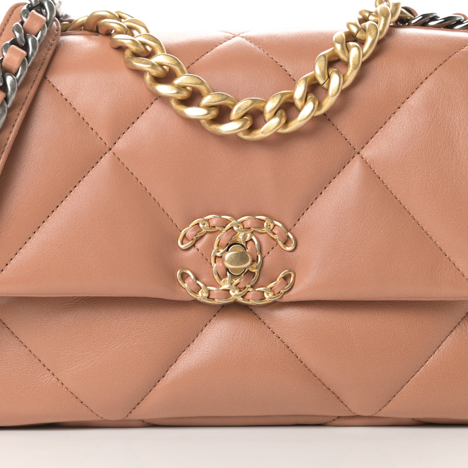 Chanel Lambskin Quilted Medium Chanel 19 Flap Brown 8 of 11
