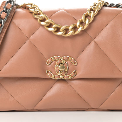 Chanel Lambskin Quilted Medium Chanel 19 Flap Brown 8 of 11
