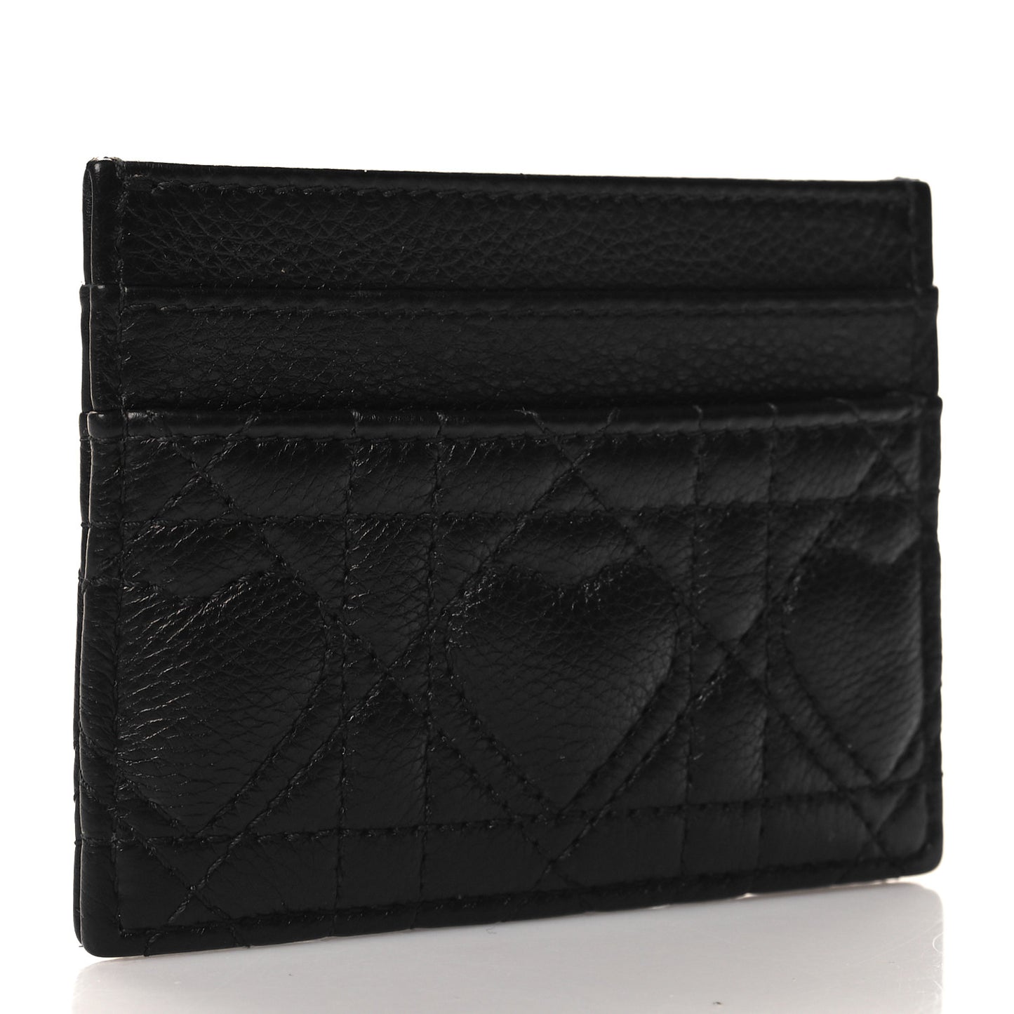 Calfskin Cannage Dioramour Caro Five-Slot Card Holder Black