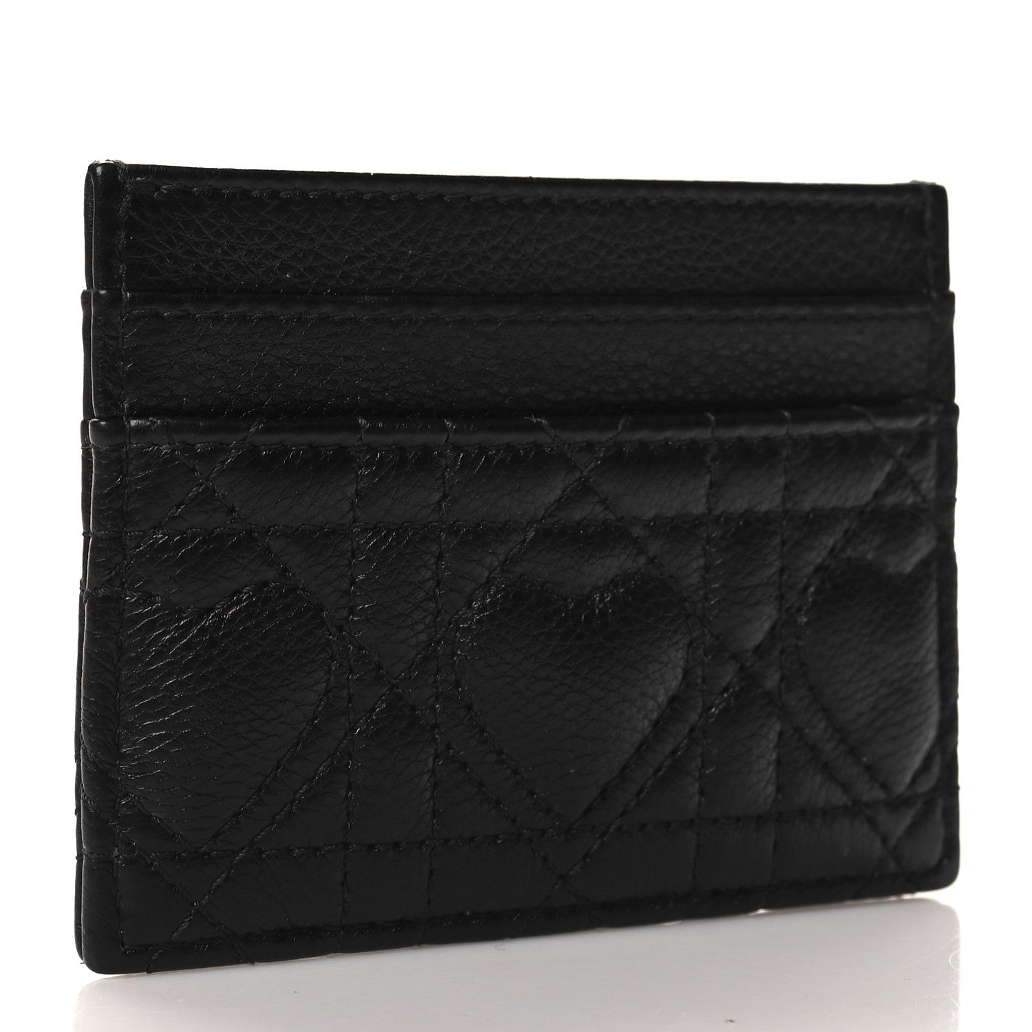 Christian Dior Calfskin Cannage Dioramour Caro Five-Slot Card Holder Black 3 of 7