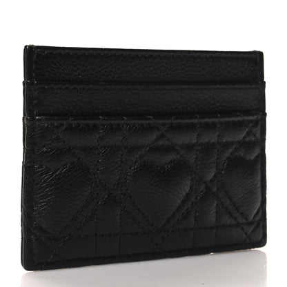 Christian Dior Calfskin Cannage Dioramour Caro Five-Slot Card Holder Black 3 of 7