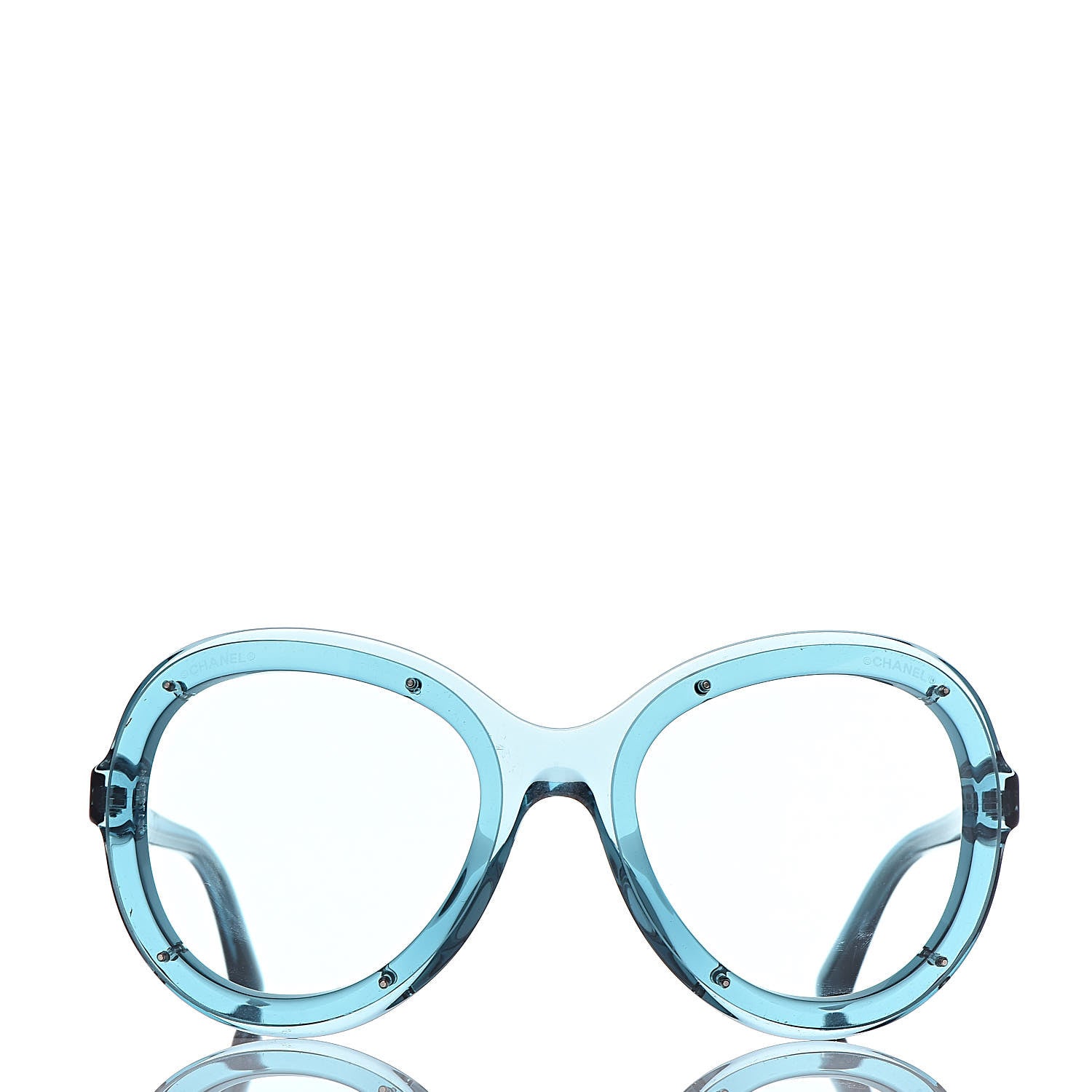 Chanel Acetate Round CC Sunglasses 71199 Light Blue 3 of 8