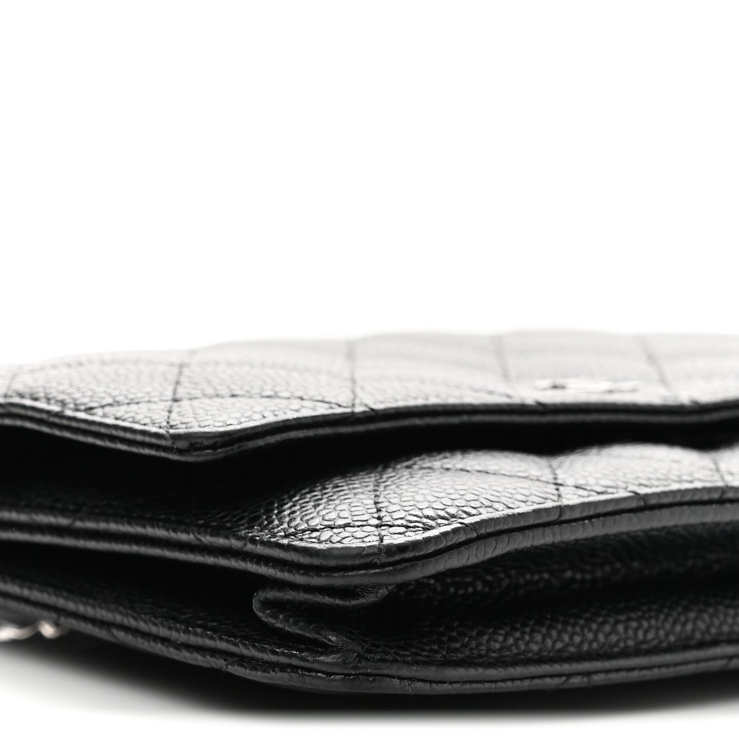 Caviar Quilted Wallet on Chain WOC Black
