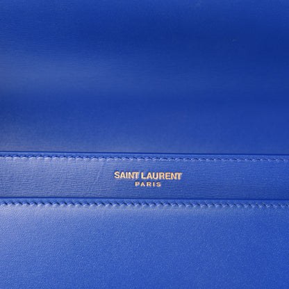Saint Laurent Smooth Calfskin Monogram Cassandra Clasp Bag Blue Majorelle 8 of 11