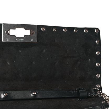 Valentino Garavani Lambskin Rockstud Spike Wallet on Chain Black 10 of 10