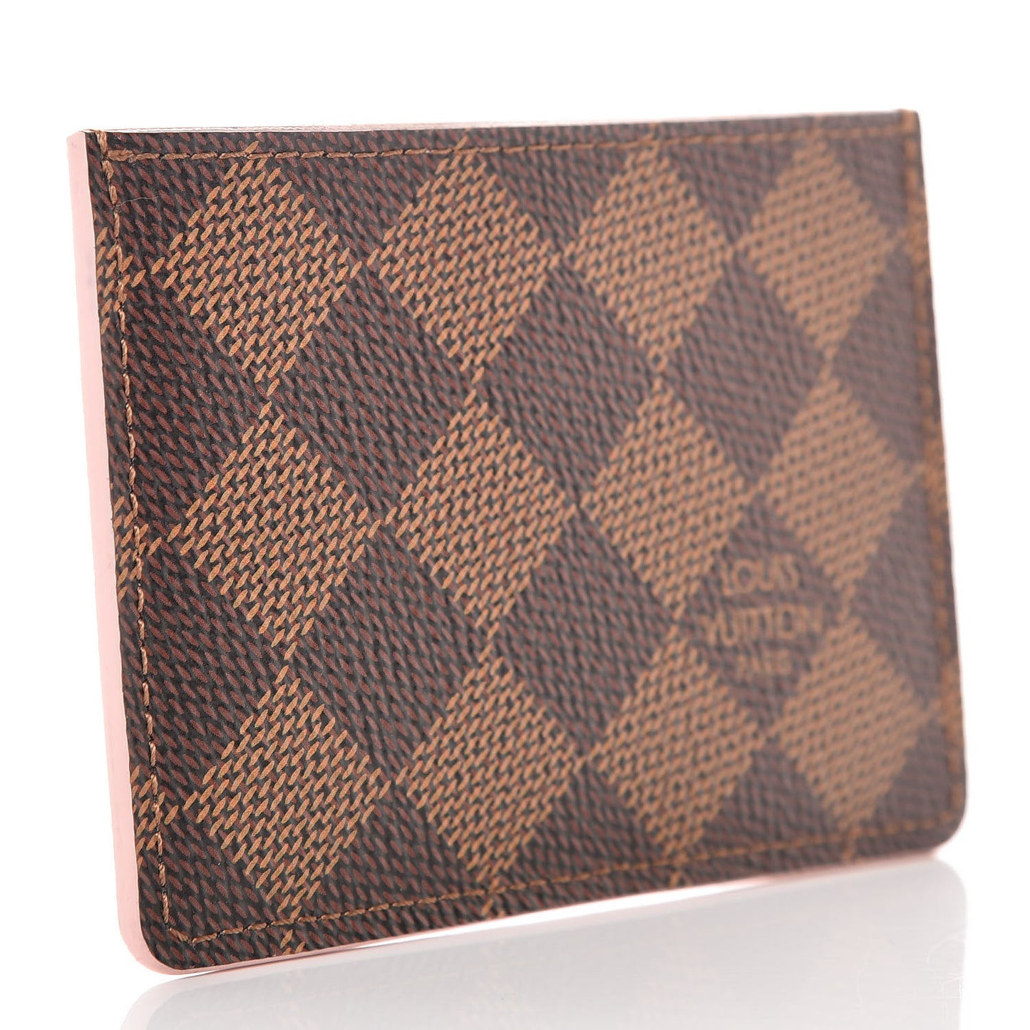 Damier Ebene Caissa Card Holder Rose Ballerine