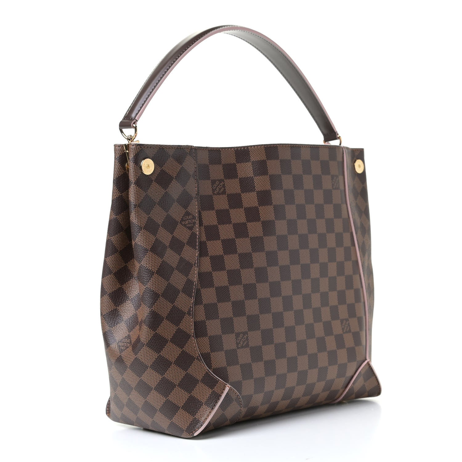 Louis Vuitton Damier Ebene Caissa Hobo Rose Ballerine 2 of 6